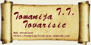 Tomanija Tovarišić vizit kartica